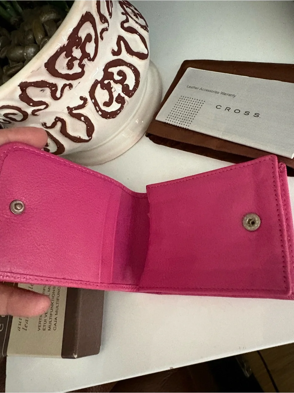 Cross Pink Perforated Card & Key Holder Wallet